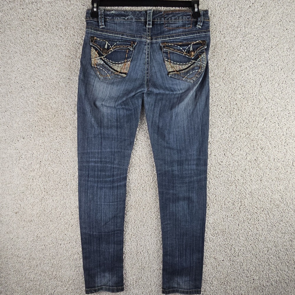 Vintage Union Bay Skinny Stitched Flap Pockets Denim Jeans Size 5 32x30 Stretch